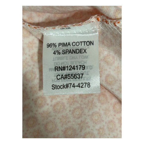 Johnston & Murphy Mens Orange Print Short Sleeve Polo Shirt Size XL Pima Cotton - Picture 8 of 11